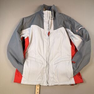 Burton Women’s Medium Cream/Red/Grey Zip Ski/Snowboarding Jacket Coat Insulated